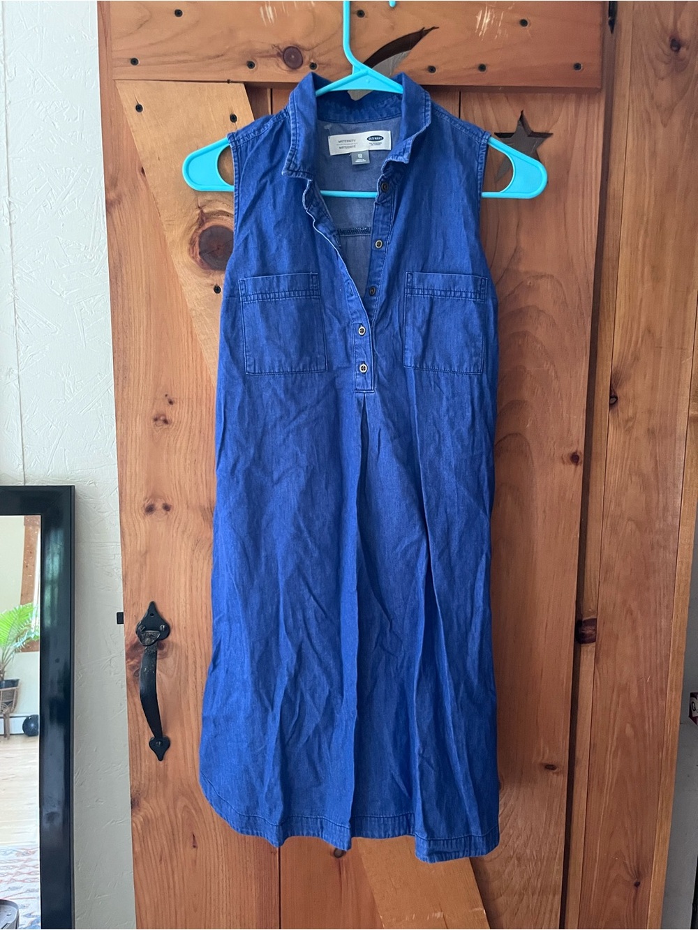 Denim Maternity Sleeveless Dress